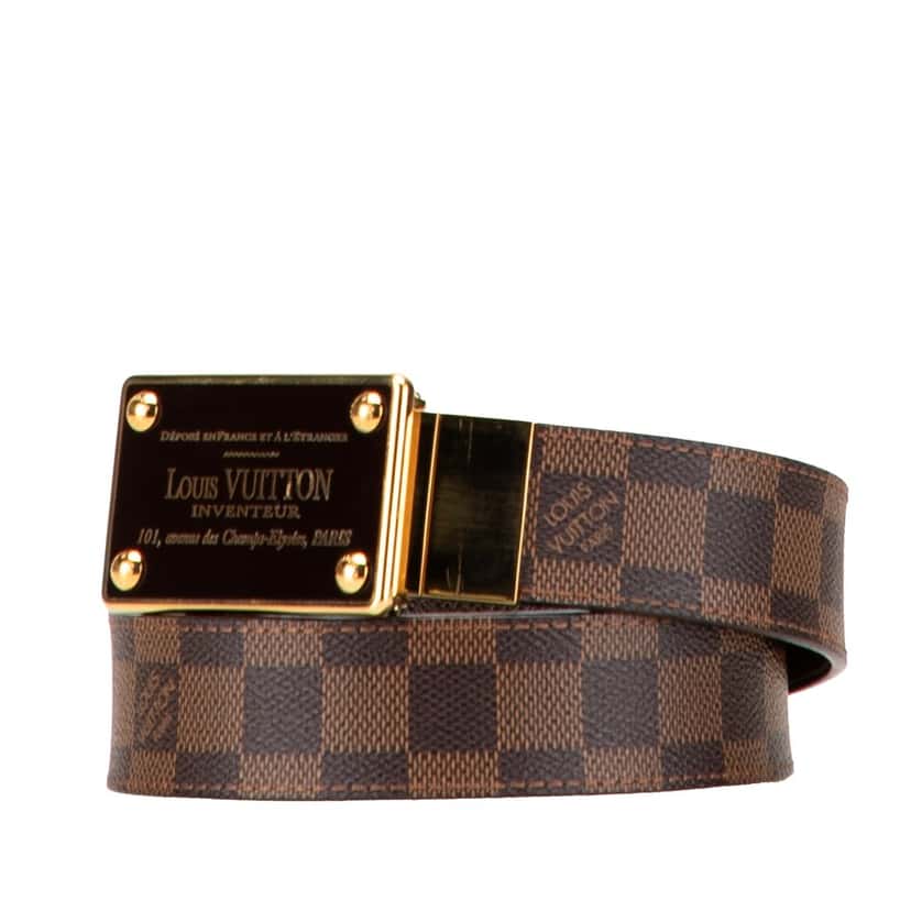 Louis Vuitton Damier Ebene Inventeur Reversible Belt Brown Canvas Very good condition - Back View