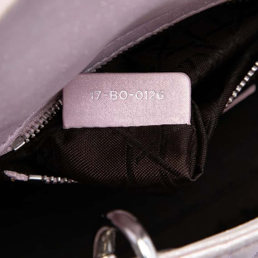 Dior Mini Iridescent Lambskin Cannage Lady Dior Pink Leather Very good condition - Box View