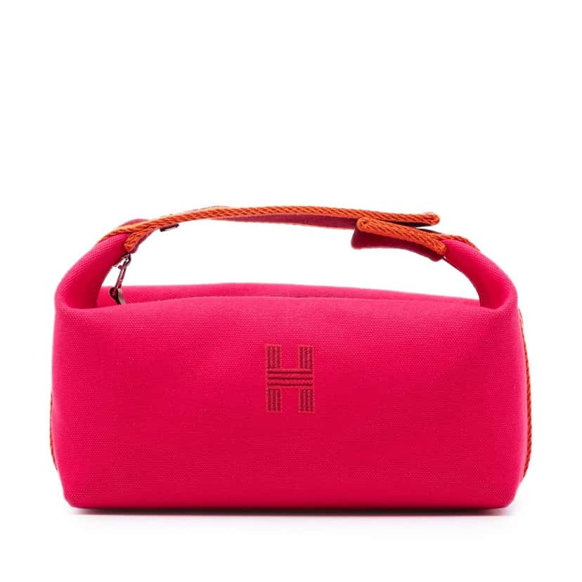 Hermès Small Canvas Bride A Brac Case Pink Very good condition - Front View