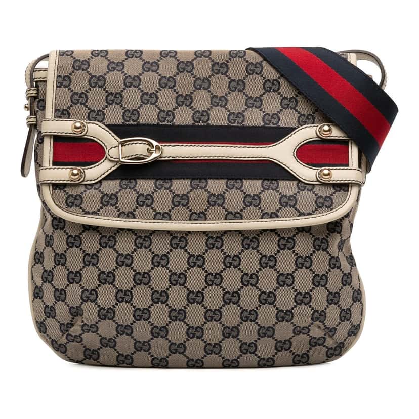 Gucci GG Canvas Web Crossbody Beige Very good condition - Front View