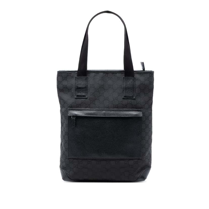 Gucci GG Nylon Tote Black Very good condition - Front View