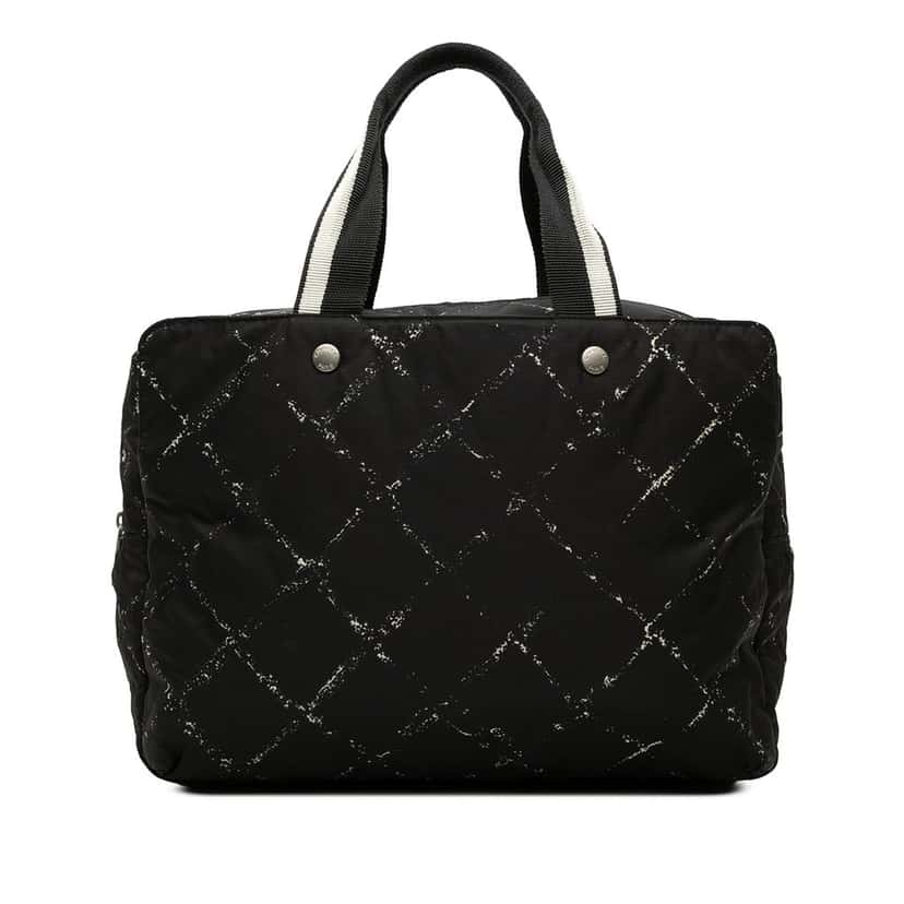 Chanel Old Travel Line Nylon Handbag Black Very good condition - Front View