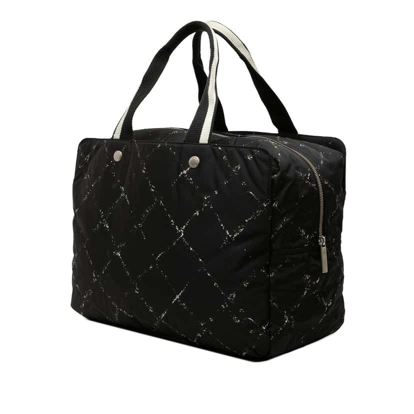 Chanel Old Travel Line Nylon Handbag Black Very good condition - Back View