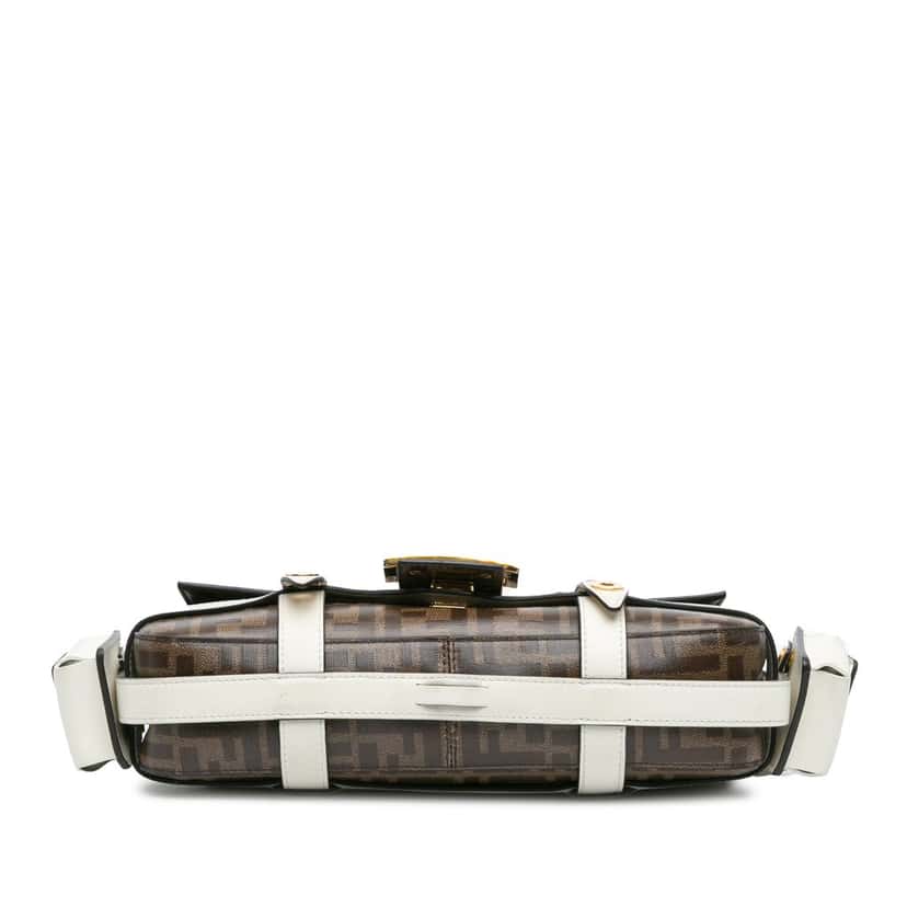 Fendi Zucca Glazed Fabric Cage Baguette Satchel Brown Very good condition - Inside View