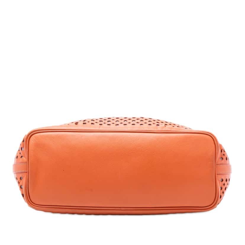 Prada Perforated Saffiano Fori Shopping Tote Orange Leather Very good condition - Inside View