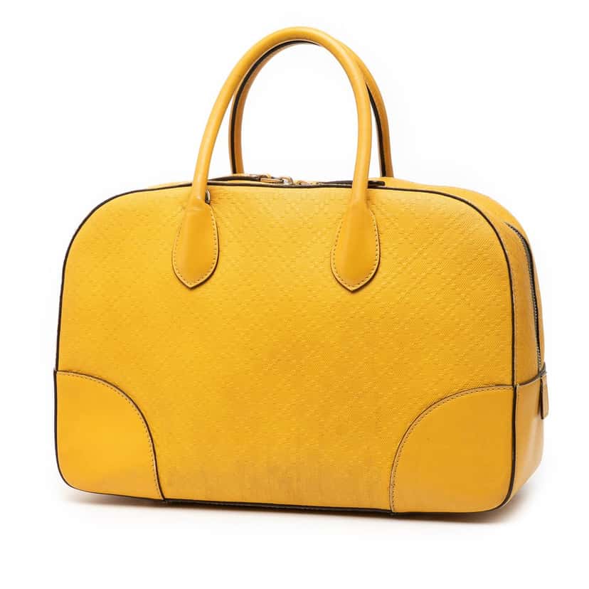 Gucci Diamante Bright Leather Satchel Yellow Leather Very good condition - Back View