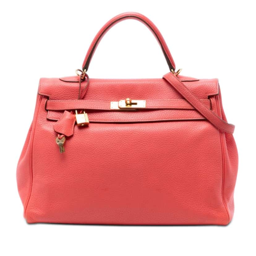 Hermès Togo Kelly II Retourne 35 Pink Leather Very good condition - Front View