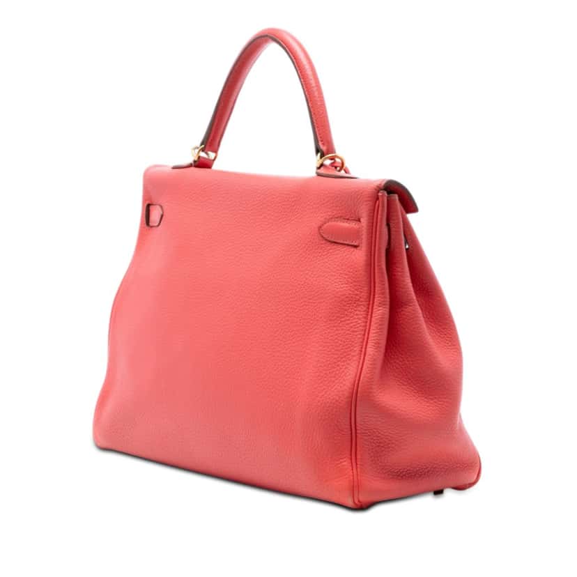 Hermès Togo Kelly II Retourne 35 Pink Leather Very good condition - Back View