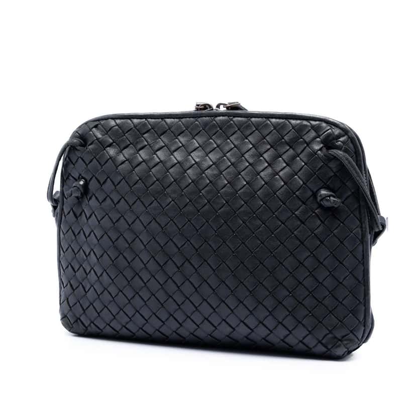 Bottega Veneta Nappa Intrecciato Nodini Crossbody Black Leather Very good condition - Back View