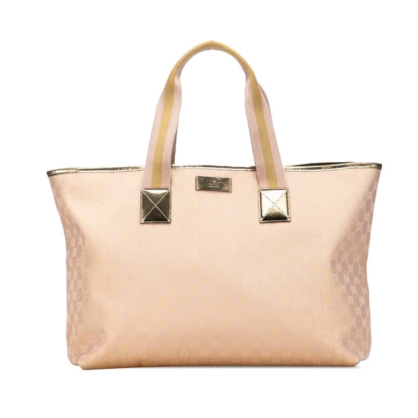 Gucci GG Canvas Web Tote Gold Very good condition - Front View