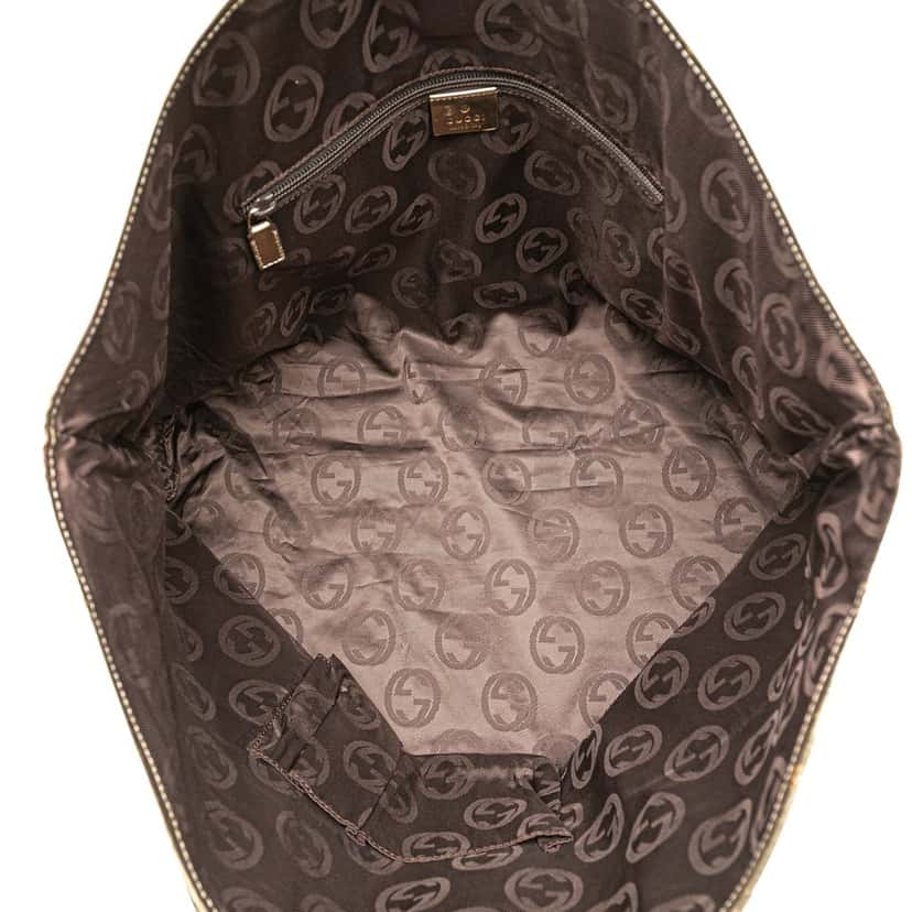 Gucci GG Canvas Web Tote Gold Very good condition - Model View