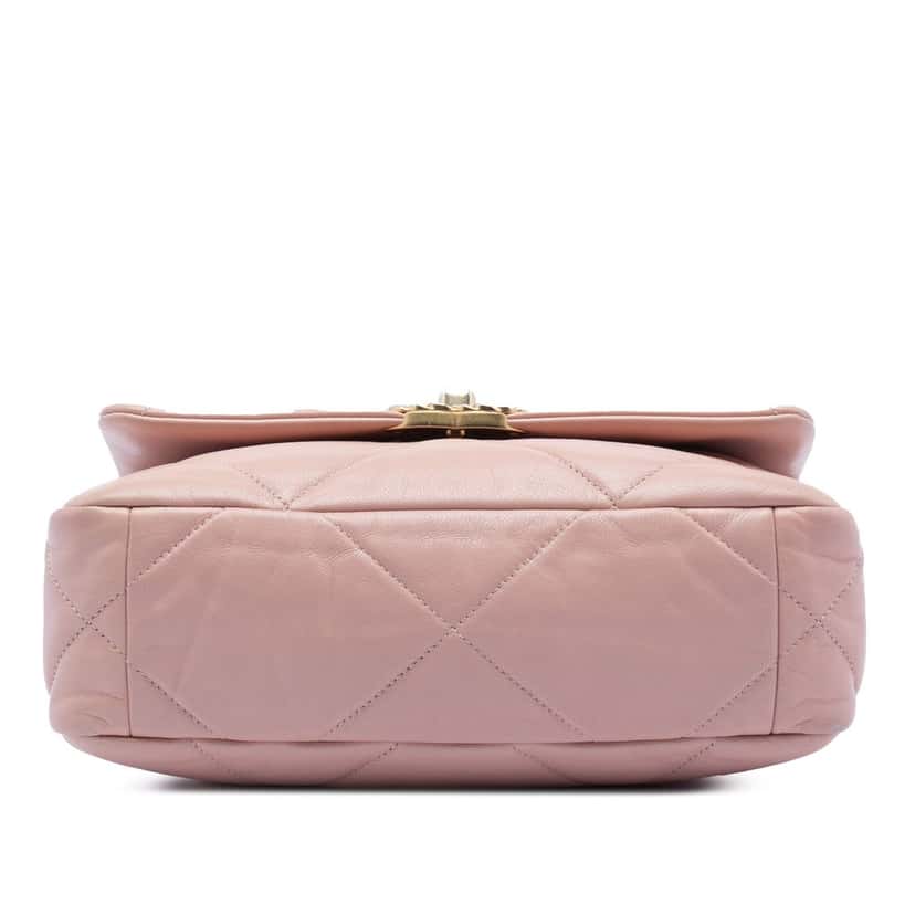 Chanel Medium Lambskin 19 Flap Pink Leather Very good condition - Inside View
