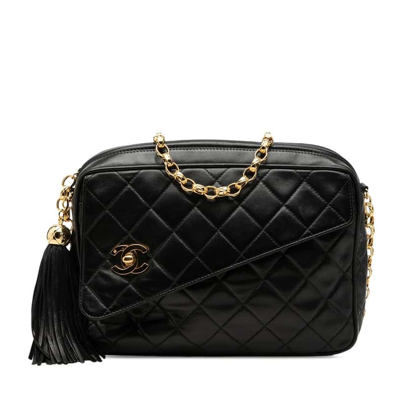 Chanel CC Quilted Lambskin Tassel Camera Bag