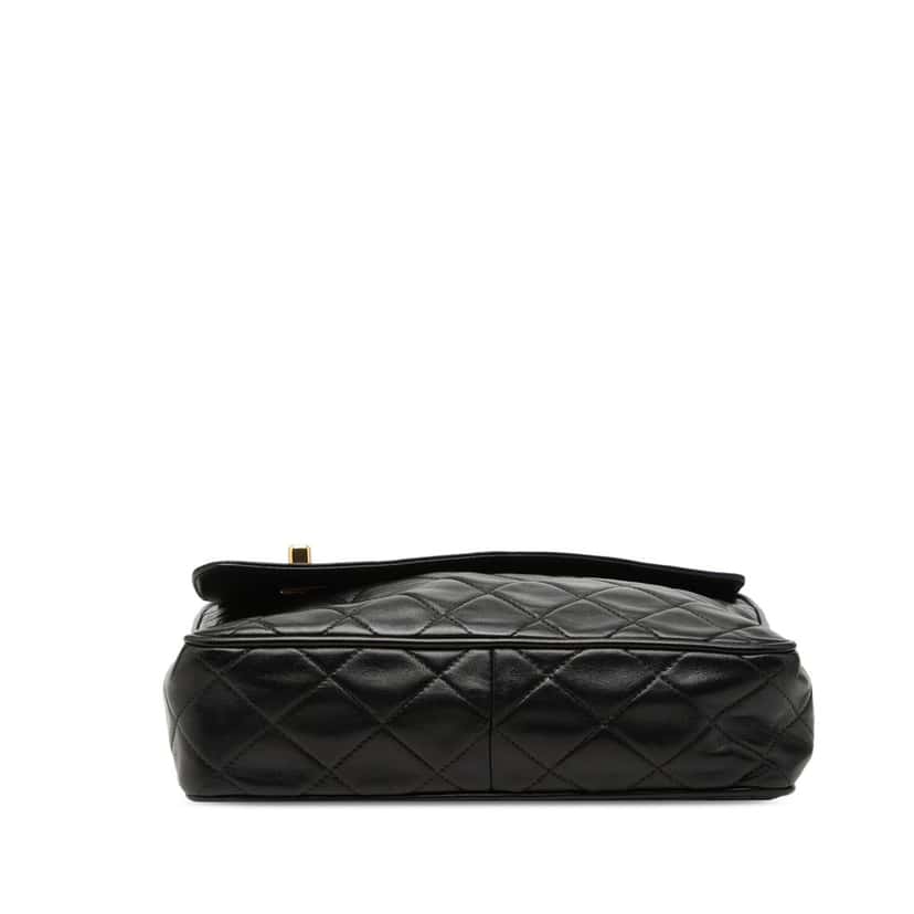 Chanel CC Quilted Lambskin Tassel Camera Bag Black Leather Very good condition - Inside View