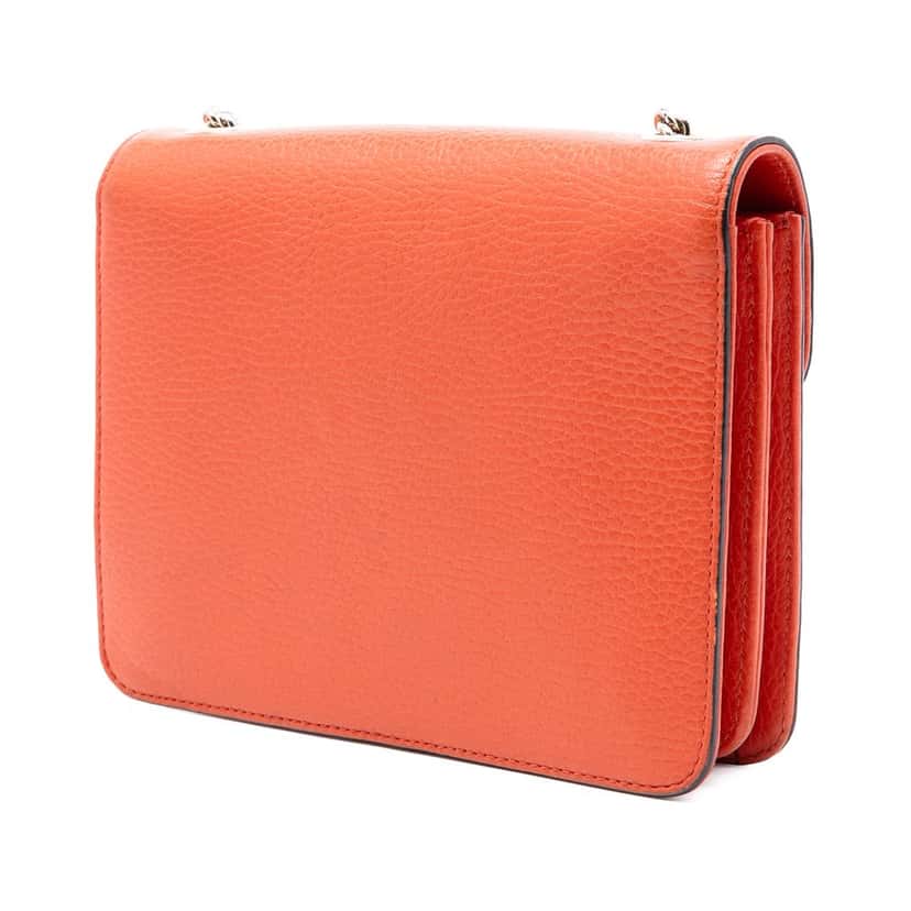 Gucci Small Dollar Calfskin Interlocking G Crossbody Orange Leather Very good condition - Back View