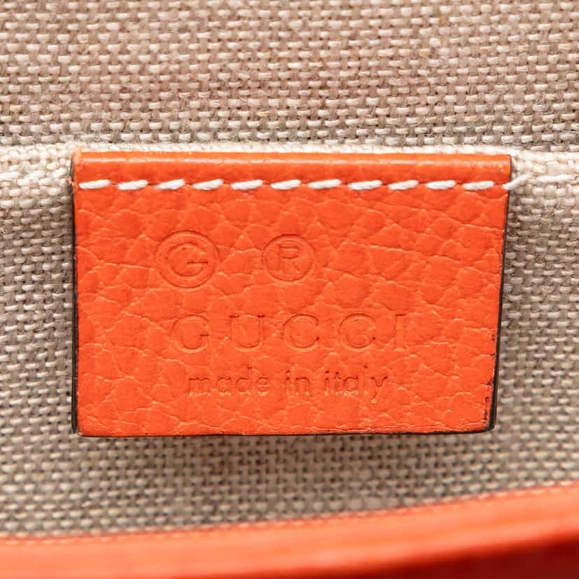 Gucci Small Dollar Calfskin Interlocking G Crossbody Orange Leather Very good condition - Box View