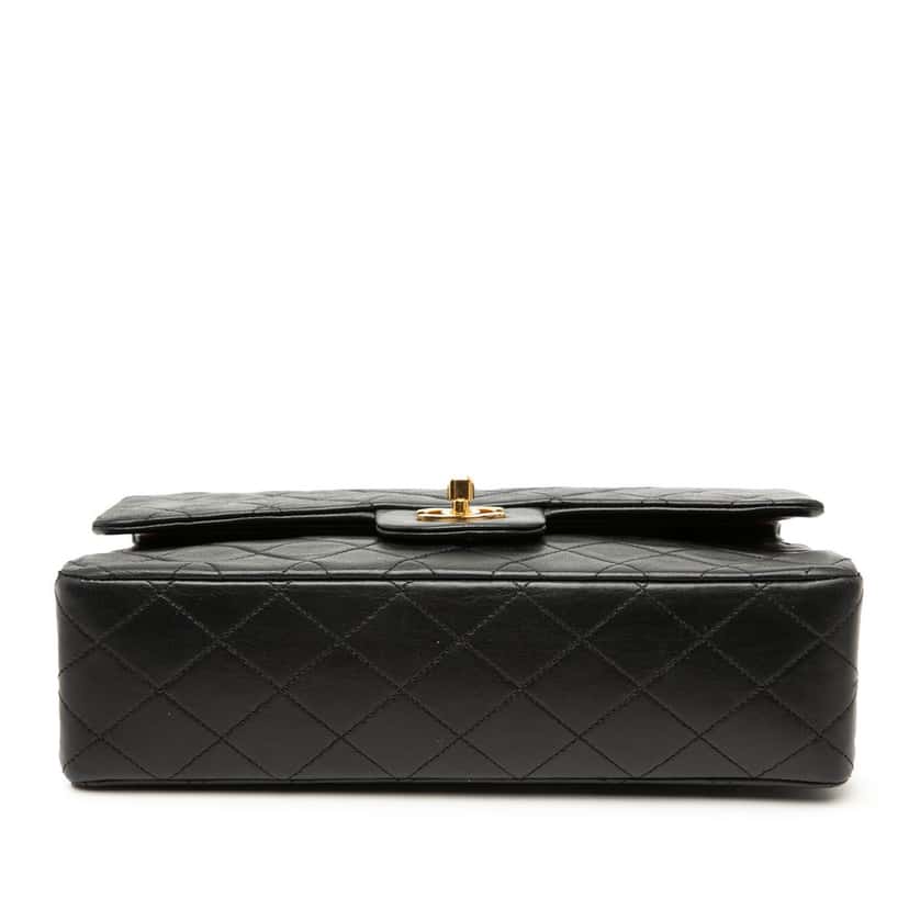Chanel Medium Classic Lambskin Double Flap Black Leather Very good condition - Inside View