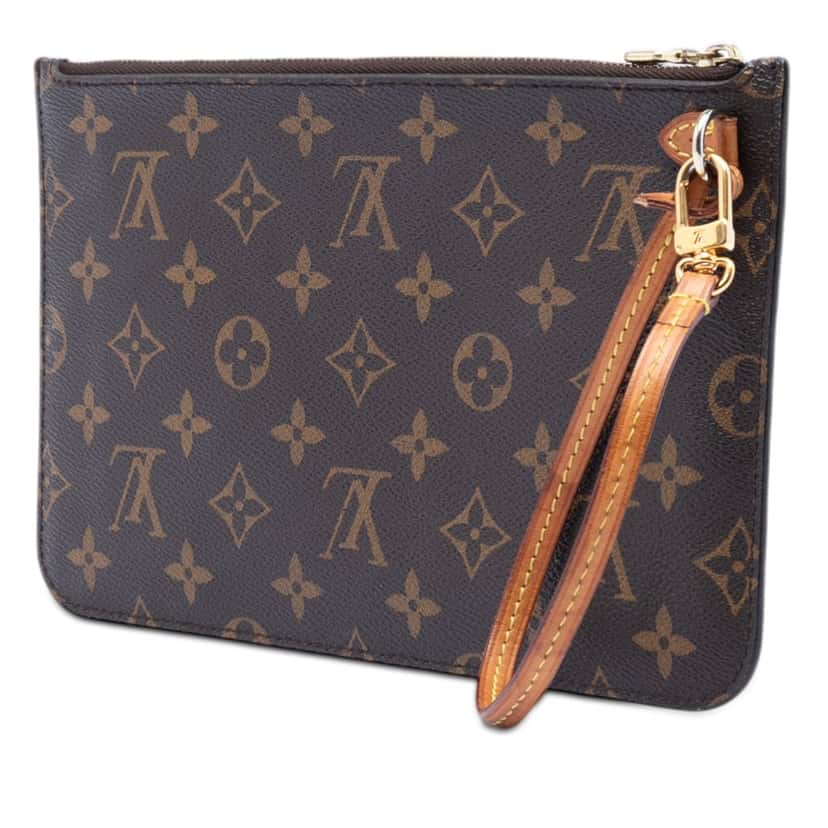 Louis Vuitton Monogram Neverfull MM Pouch Brown Very good condition - Back View