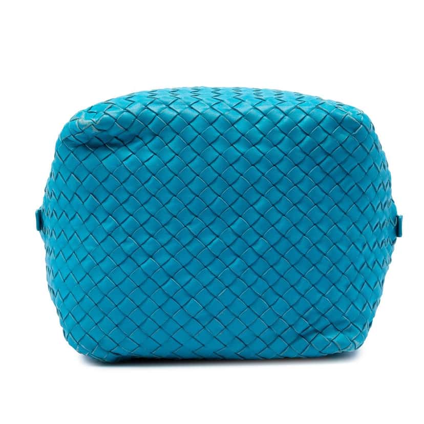 Bottega Veneta Nappa Intrecciato Cube Crossbody Blue Leather Very good condition - Inside View