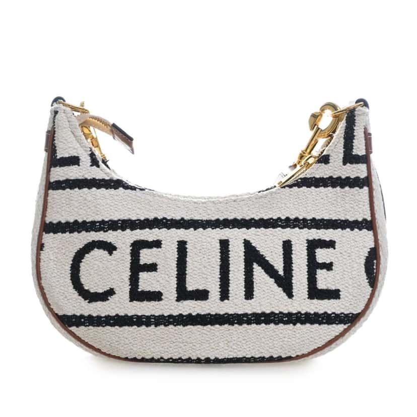 Celine Medium Knitted Textile Ava Shoulder Bag Beige Very good condition - Model View