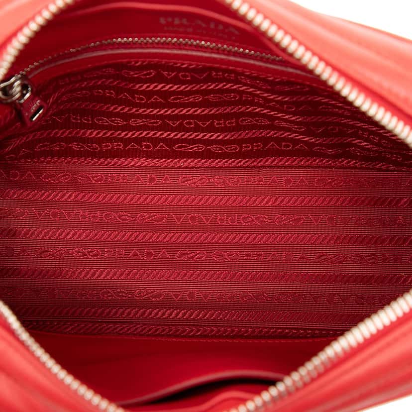 Prada Soft Calfskin Diagramme Camera Bag Red Leather Very good condition - Model View