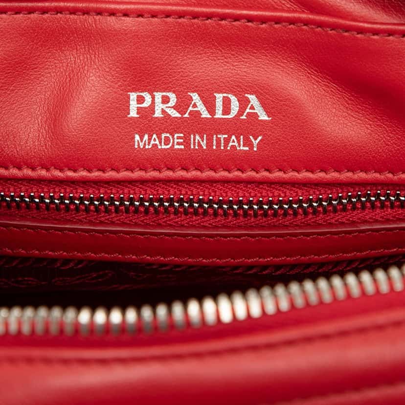 Prada Soft Calfskin Diagramme Camera Bag Red Leather Very good condition - Box View
