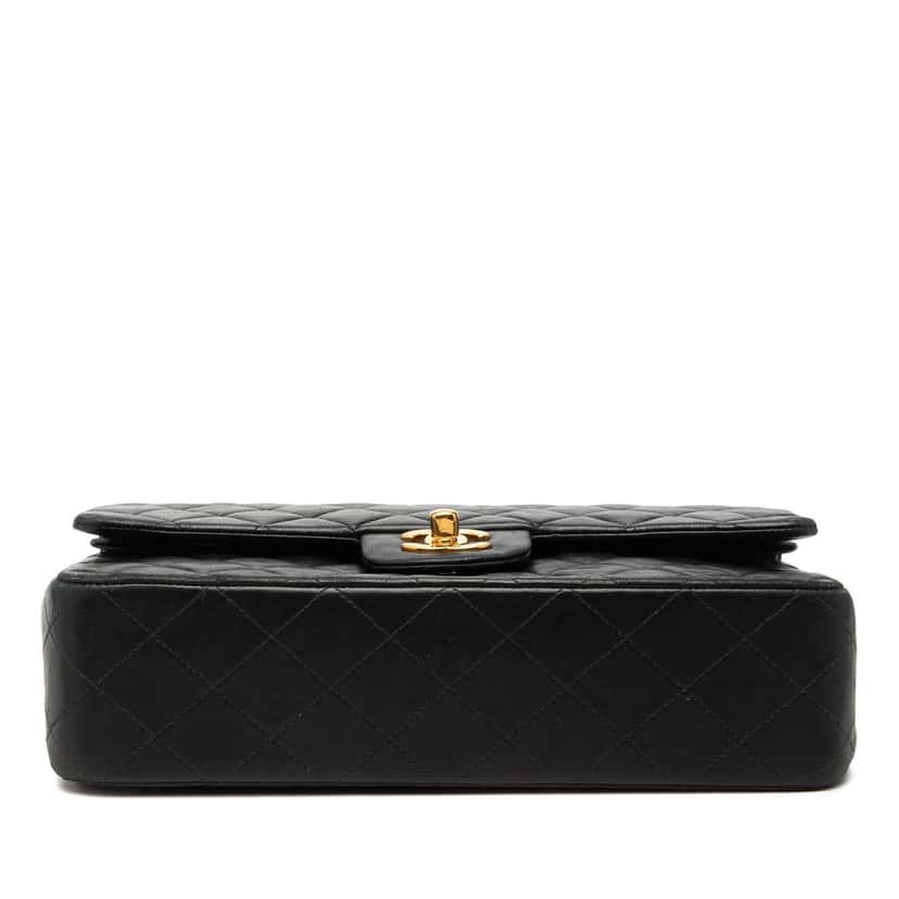 Chanel Medium Classic Lambskin Double Flap Black Leather Very good condition - Inside View