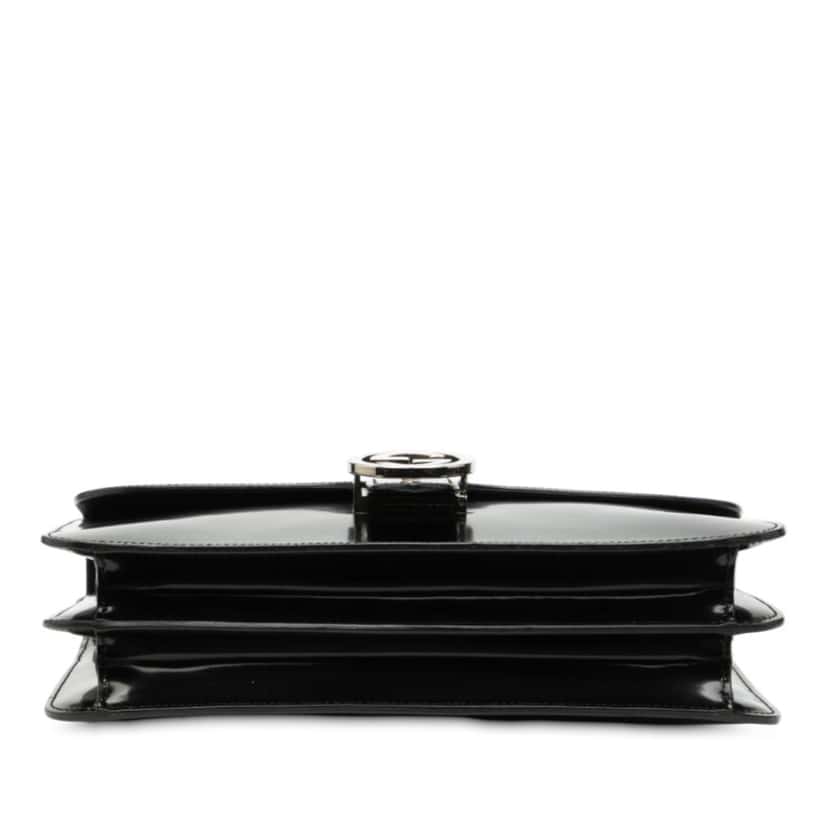 Gucci Medium Patent Dollar Interlocking G Crossbody Black Leather Very good condition - Inside View