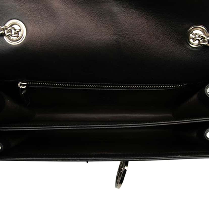 Gucci Medium Patent Dollar Interlocking G Crossbody Black Leather Very good condition - Model View