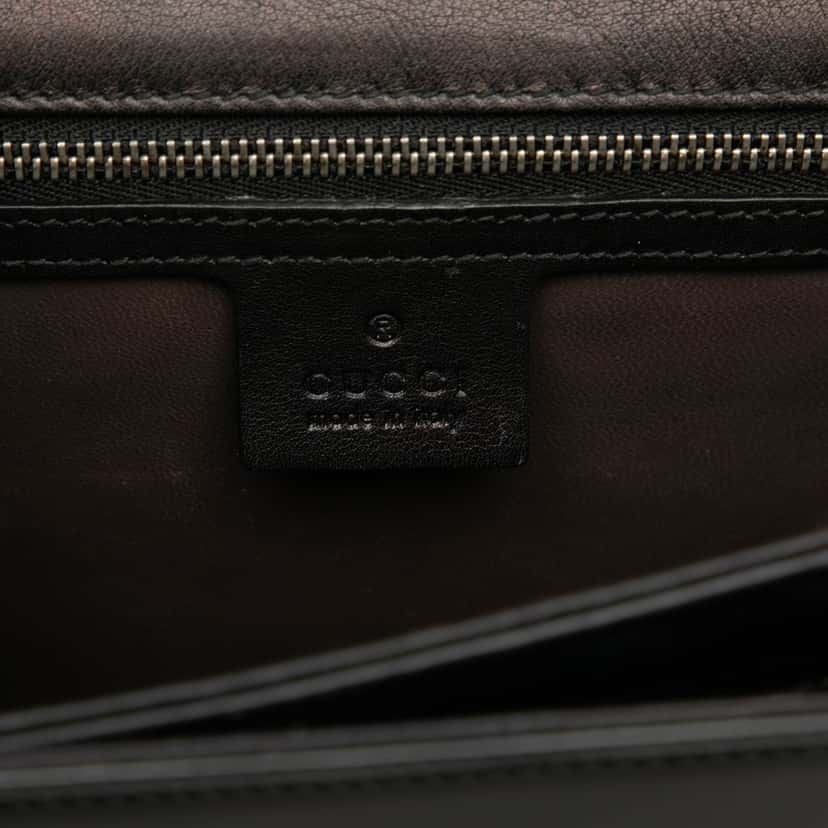 Gucci Medium Patent Dollar Interlocking G Crossbody Black Leather Very good condition - Box View