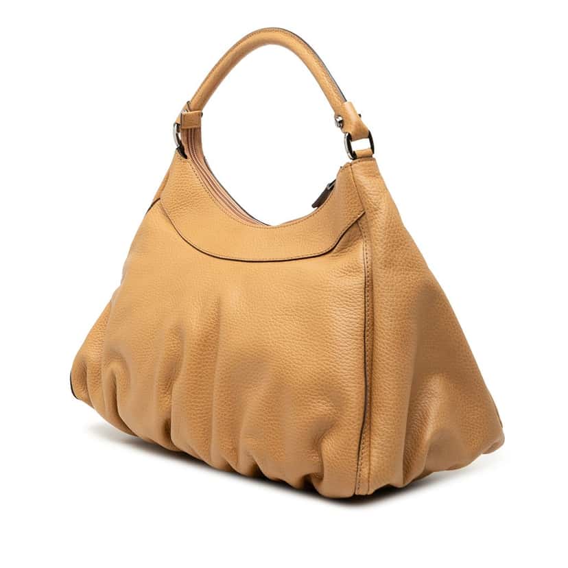 Gucci Leather Abbey D Ring Shoulder Bag Brown Leather Very good condition - Back View