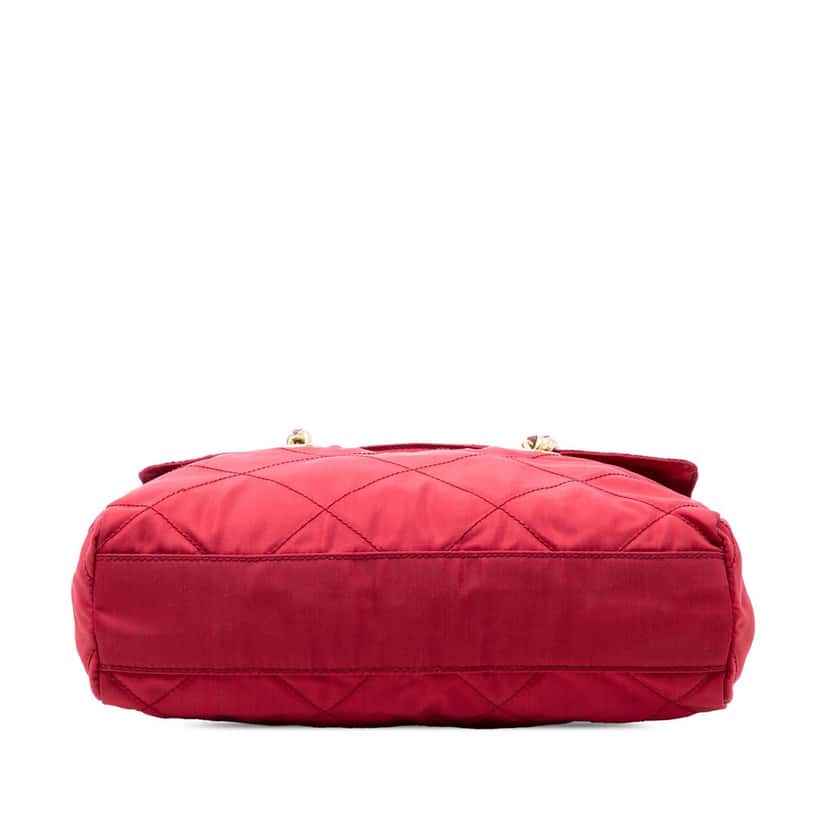 Prada Impuntu Tessuto Chain Shoulder Bag Red Very good condition - Inside View