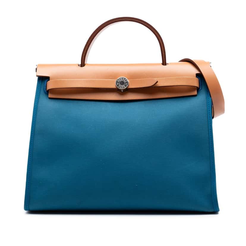 Hermès Toile Herbag Zip 31 Blue Very good condition - Front View