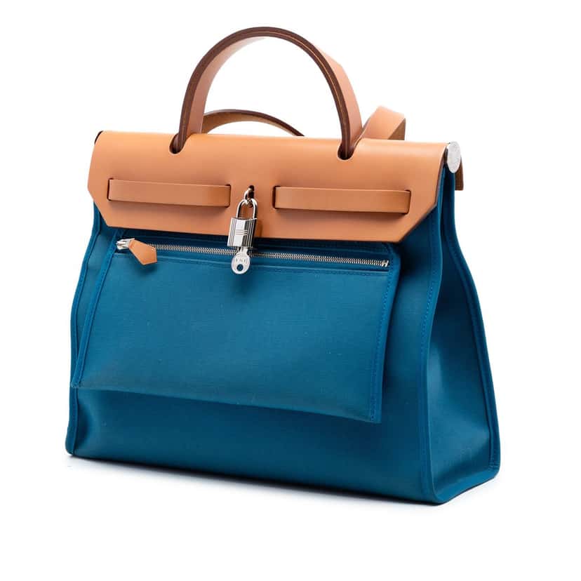 Hermès Toile Herbag Zip 31 Blue Very good condition - Back View