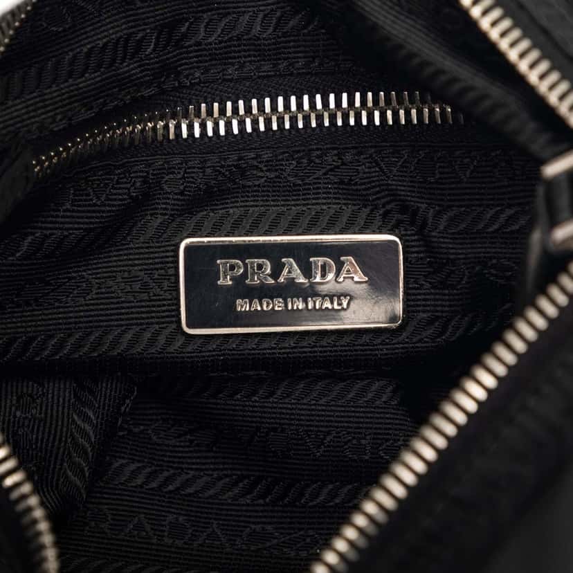 Prada Tessuto Zip Buckle Messenger Bag Black Very good condition - Box View