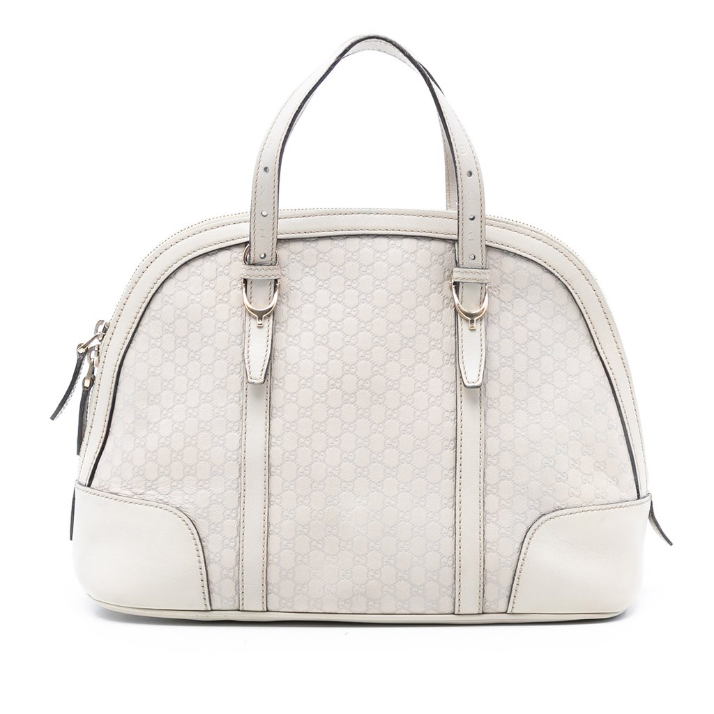 Gucci Small Microguccissima Nice Dome Satchel White Leather Very good condition - Front View