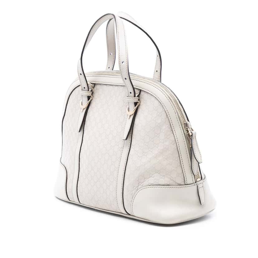 Gucci Small Microguccissima Nice Dome Satchel White Leather Very good condition - Back View