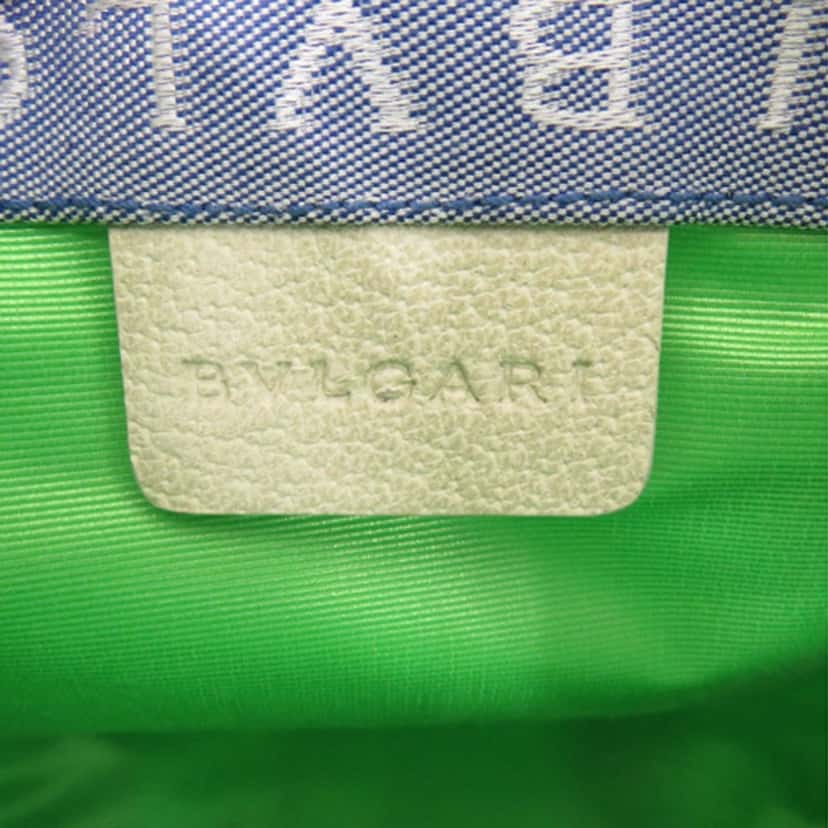 Bvlgari Mini Denim Logomania Tote Blue Very good condition - Box View