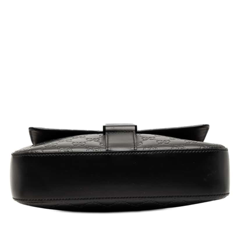 Gucci Guccissima Flap Messenger Bag Black Leather Very good condition - Inside View