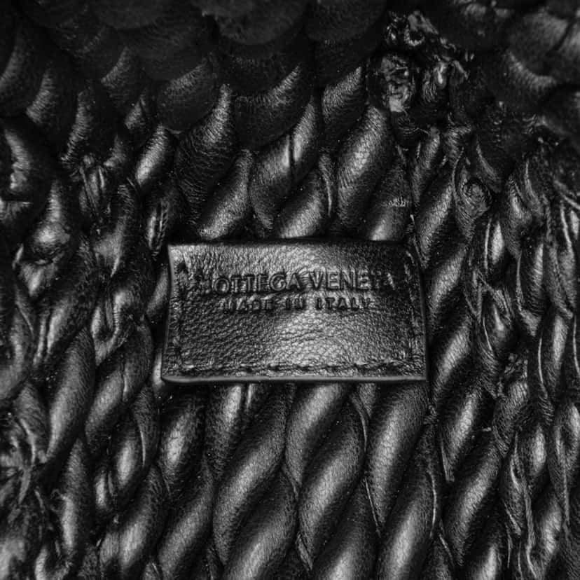 Bottega Veneta Lambskin Torchon Classic Tasseled Twisted Crossbody Black Leather Very good condition - Box View