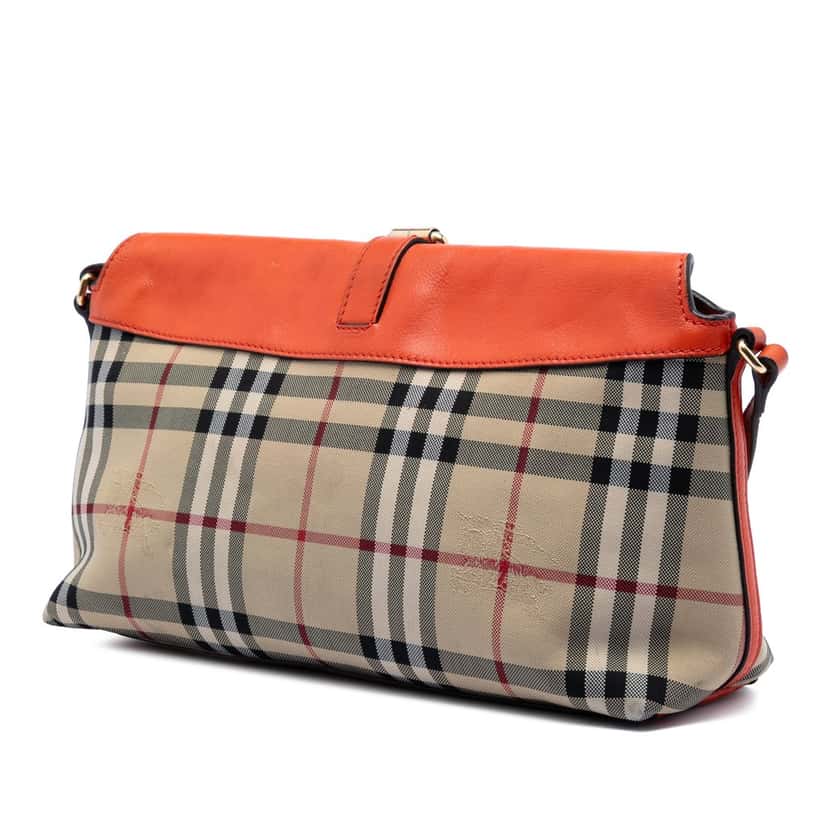 Burberry Haymarket Check Canvas Leah Crossbody Beige Very good condition - Back View