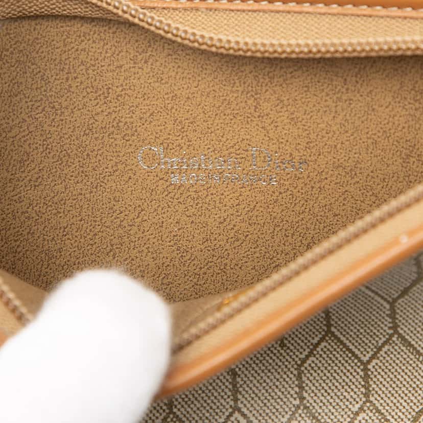 Dior Honeycomb Coated Canvas Pouch Beige Very good condition - Box View