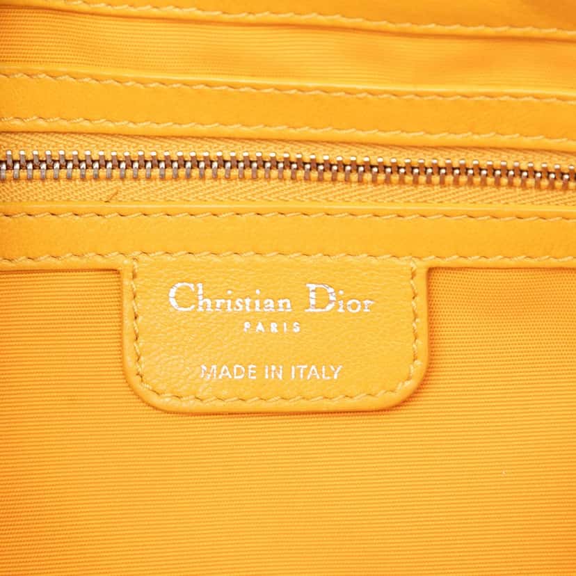 Dior Lambskin Cannage New Lock Ruffle Flap Yellow Leather Very good condition - Box View