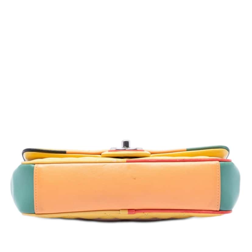 Chanel Small Quilted Lambskin Cuba Color Flap Yellow Leather Very good condition - Inside View