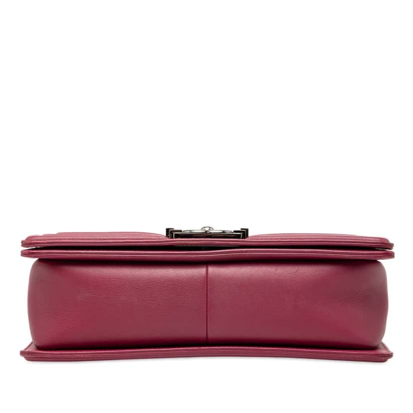 Chanel Old Medium Chevron Lambskin Boy Flap Pink Leather Very good condition - Inside View