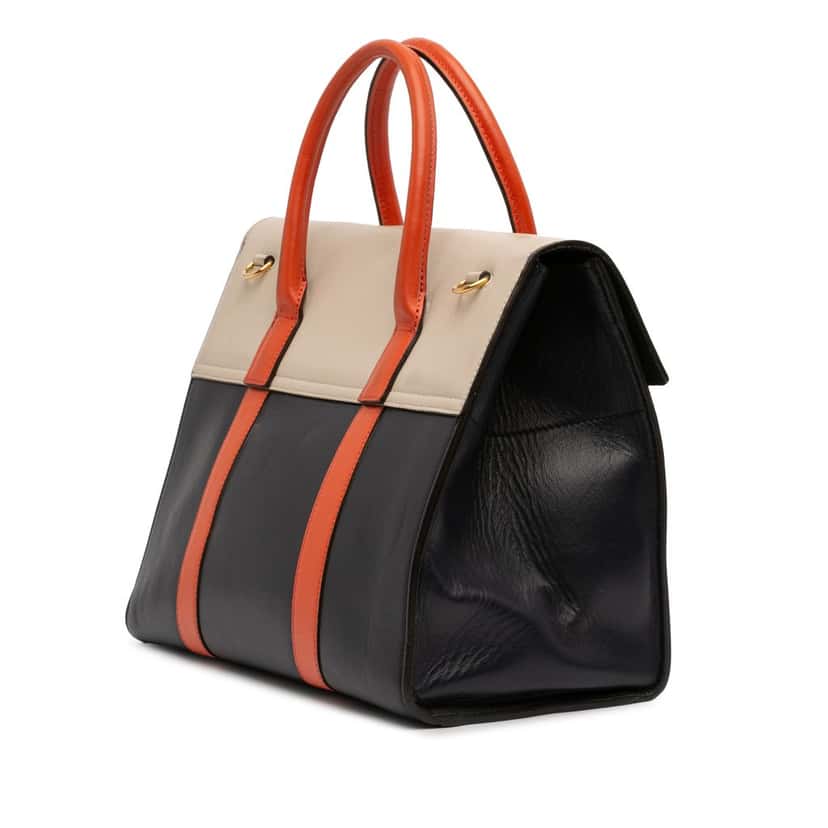 Mulberry Tricolor Smooth Calfskin Bayswater Satchel Black Leather Very good condition - Back View