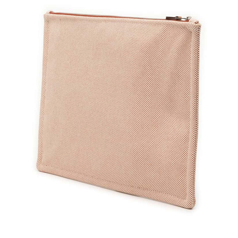 Hermès Large Canvas H Labyrinthe Case Orange Very good condition - Back View