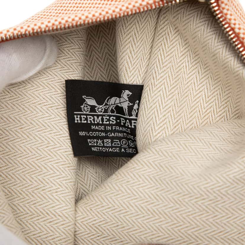 Hermès Large Canvas H Labyrinthe Case Orange Very good condition - Box View