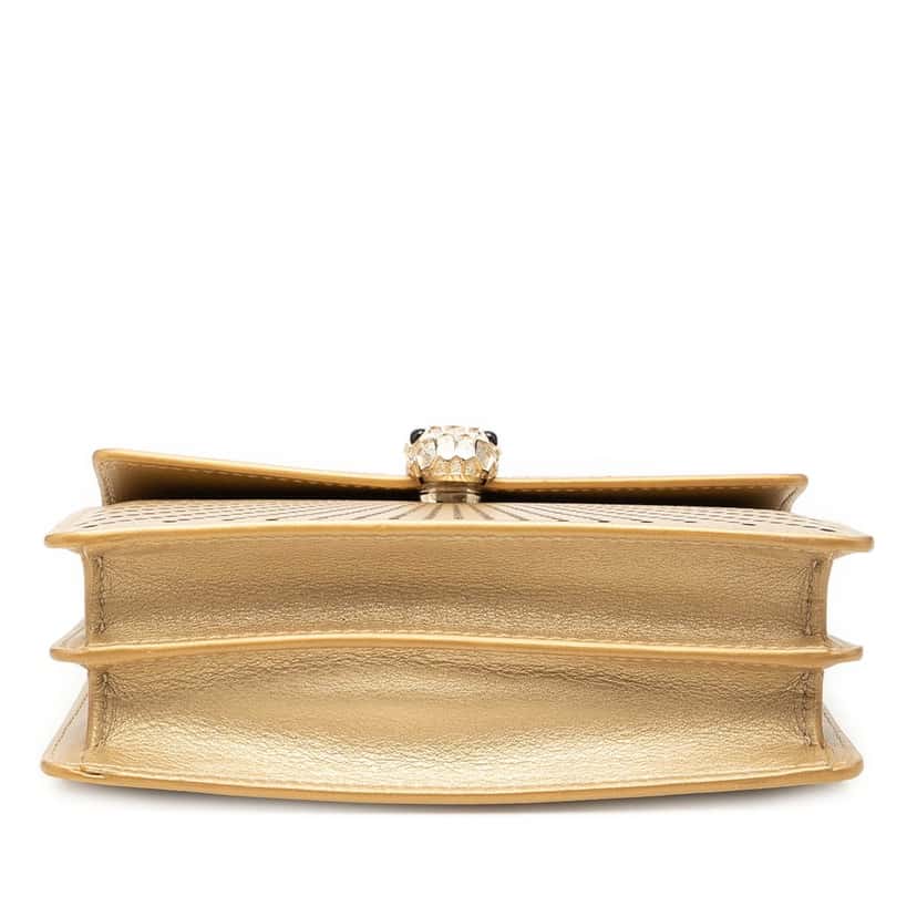 Bvlgari Mini Laser Cut Calfskin Serpenti Forever Diamond Blast Sunshine Crossbody Gold Leather Very good condition - Inside View
