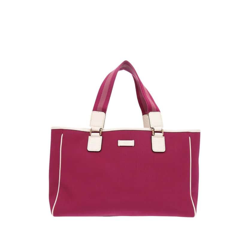 Gucci Canvas Web Tote Pink Very good condition - Front View